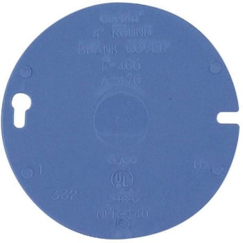 Image for Carlon 4" Pvc Blue Round Blank Electrical Box Cover from HD Supply