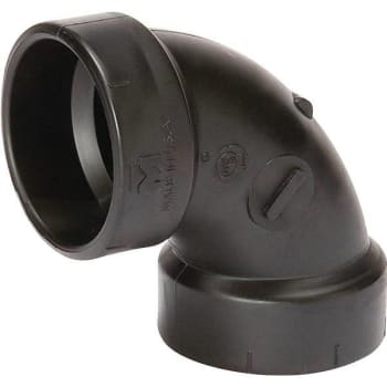 Nibco 1-1/2" Abs Dwv 90-Degree Hub X Hub Elbow