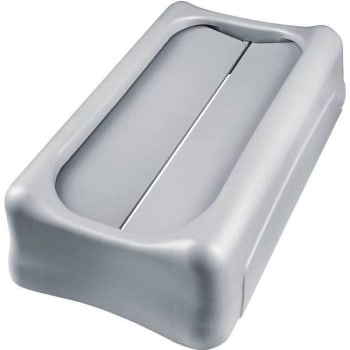 Image for Rubbermaid Commercial Slim Jim Gray Trash Can Swing Top Lid from HD Supply