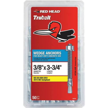 Image for Red Head 3/8" X 3-3/4" Zn Pltd Stl Hex-Nut-Hd Cncrt Wedge Anchors Package Of 50 from HD Supply