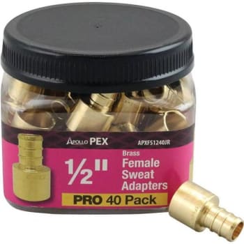 Image for Apollo 1/2" Brass Pex-B Barb X 1/2" Fml Copper Sweat Adapter Package Of 40 from HD Supply