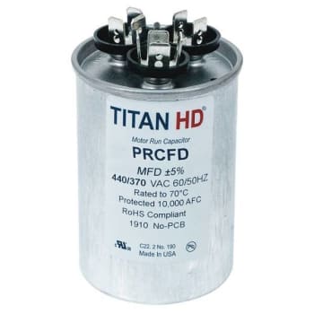 Image for Titan 20+5 Mfd 440/370-Volt Round Run Capacitor from HD Supply