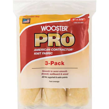 Image for Wooster 9" X 3/8" Pro American Contractor Hi-Den Knit Fabric Roller Package Of 3 from HD Supply