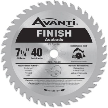 Image for Avanti Pro 7-1/4" X 40-Tooth Finish Circular Saw Blade from HD Supply