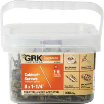 Image for Grk Fasteners #8 X 1-1/4" Str Drv Wshr Hd Low Prfl Cbnt Scrw Pail Package Of 330 from HD Supply