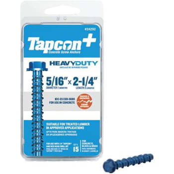 Image for Tapcon 5/16" X 2-1/4" Hex-Washer-Head L Diameter Cncrt Anchors Package Of 15 from HD Supply