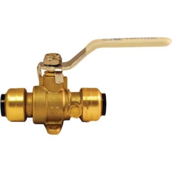 Image for Tectite 1/2" Brass Push Ball Valve With Flange And Drain from HD Supply