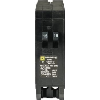 Image for Square D Homeline 2-15 Amp Single-Pole Tandem Circuit Breaker from HD Supply