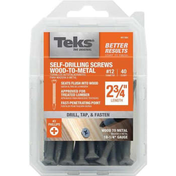 Image for Teks #12 2-3/4" Phillips Flat-Head Self-Drilling Screws Package Of 40 from HD Supply