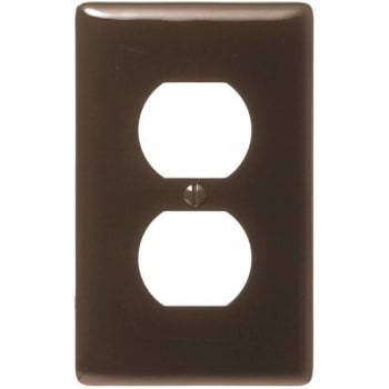 Image for Hubbell 1-Gang Duplex Wall Plate Brown from HD Supply