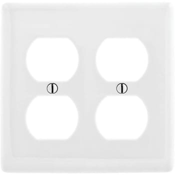 Image for Hubbell 2-Gang Duplex Wall Plate White from HD Supply