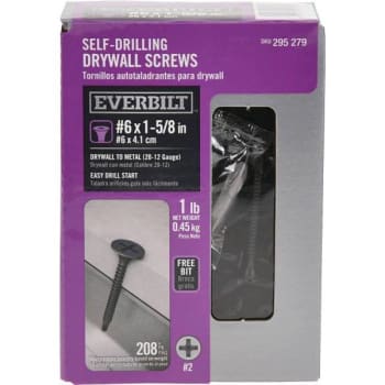 Image for Everbilt #6 X 1-5/8" Phillips Bugle-Head Drywall Screw 1 Lb./box Package Of 208 from HD Supply