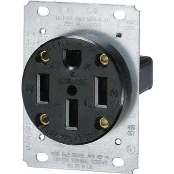 Image for Leviton 50 Amp Flush Mount Shallow Single Outlet Black from HD Supply