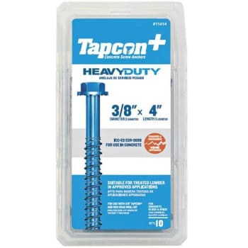 Image for Tapcon 3/8" X 4" Hex-Washer-Head L Diameter Cncrt Anchors Package Of 10 from HD Supply