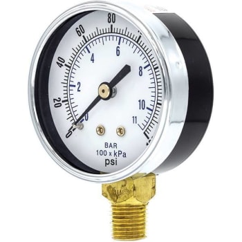 100 Series 2.5 Dial 1/4 Npt Lwr Mnt 160 Psi Pssure Gauge Utility Accessory