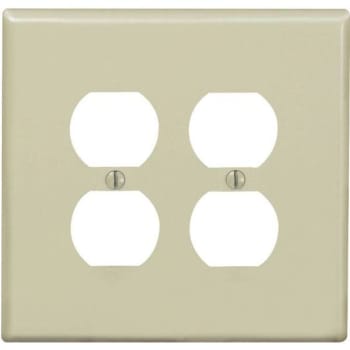 Image for Leviton 2-Gang Midway Duplex Outlet Nylon Wall Plate Ivory from HD Supply