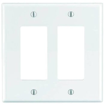 Image for Leviton Decora 2-Gang Midway Nylon Decorator/rocker Wall Plate - White from HD Supply