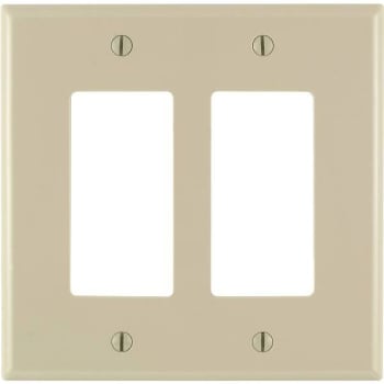 Image for Leviton Decora 2-Gang Midway Nylon Decorator/rocker Wall Plate - Ivory from HD Supply