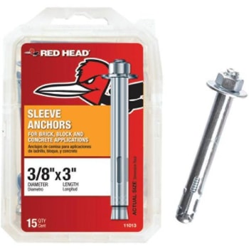 Image for Red Head 3/8" X 3" Hex-Head Sleeve Anchors Package Of 15 from HD Supply