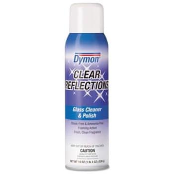 Dymon Clear Reflections Mirror & Glass Cleaner, 19oz, Aerosol, 12/Carton