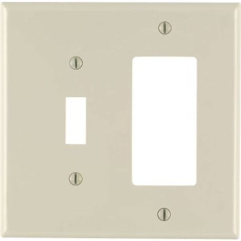 Image for Leviton Decora 2-Gang Midway 1-Toggle Combo Nylon Wall Plate Lt Almond from HD Supply