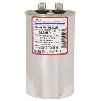 Image for Amrad Engineering Usa2228 - 70 Mfd 370/440 Vac Round Motor Run Capacitor from HD Supply