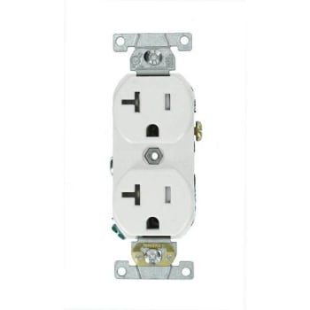 Image for Leviton 20a Comm Grd Tamper Rstnt Side Wired Self Grounding Dplx Outlt Wh from HD Supply