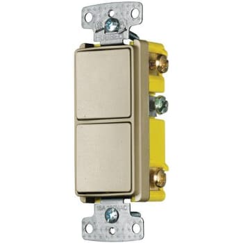 Image for Hubbell Wiring 15 Amp Rocker Single-Pole Combo 2x Switch Ivory from HD Supply