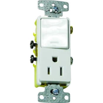 Image for Hubbell Wiring 15 Amp Rocker Combo Switch And Receptacle White from HD Supply