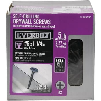 Image for Everbilt #6 X 1-1/4" Phillips Bugle-Head Screw 5 Lbs./box Package Of 1298 from HD Supply