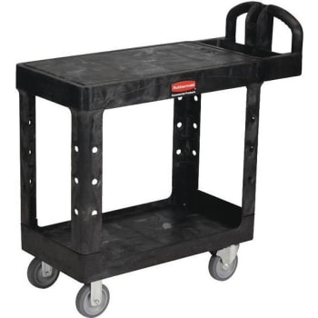 Image for Rubbermaid Commercial 17.2" W Hvy Dty Blk 2-Shelf Utl Cart W/ Flat Shelf In S from HD Supply