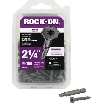 Image for Rock-On #9 X 2-1/4" Serrated Flat Hd Star Drive Cmnt Board Scrws Package Of 100 from HD Supply