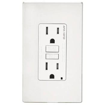 Image for Leviton 15a 125v Dplx Self-Test Smartlckpro Afci/Gfci Dual Function Outlt Wh from HD Supply