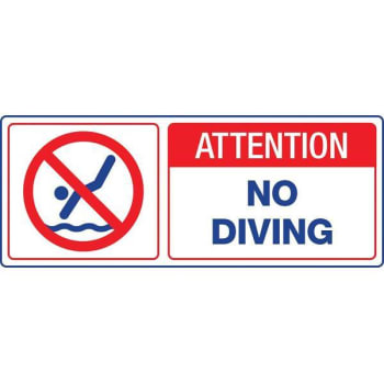Image for 6" X 14" Attn No Diving Pool Sign from HD Supply