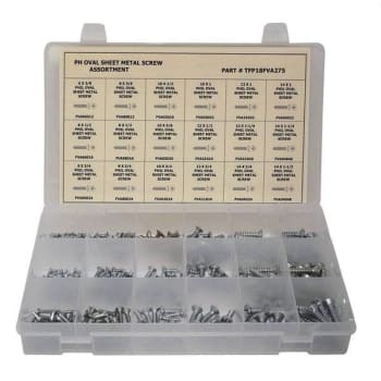 Image for Zn Pltd Phillips Ovl Hd Sht Mtl Screw Assortment Package Of 275 from HD Supply