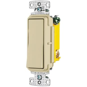 Image for Hubbell Wiring 15 Amp 120 To 277-Volt 3-Way Rocker Switch Ivory from HD Supply