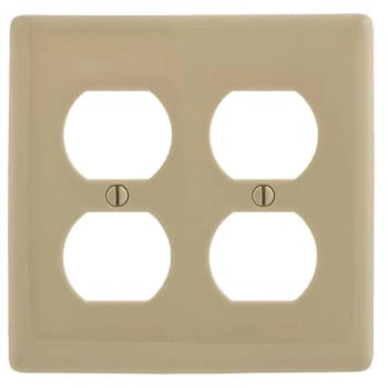 Image for Hubbell 2-Gang Medium Size Duplex Wall Plate Ivory from HD Supply