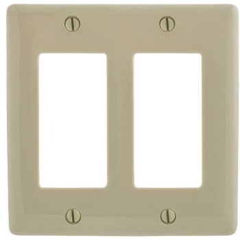 Image for Hubbell 2-Gang Medium Size Decorator Wall Plate Ivory from HD Supply