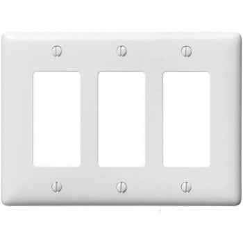 Image for Hubbell 3-Gang Medium Size Decorator Wall Plate White from HD Supply