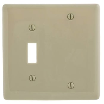 Image for Hubbell 2-Gang Ivory Medium Size Toggle And Blank Wall Plate from HD Supply