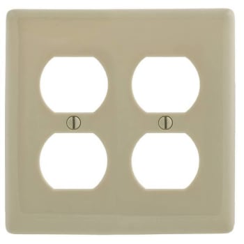 Image for Hubbell 2-Gang Duplex Wall Plate Ivory from HD Supply
