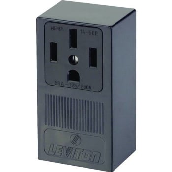 Image for Leviton 50 Amp Single Surface Mounted Single Outlet Black from HD Supply