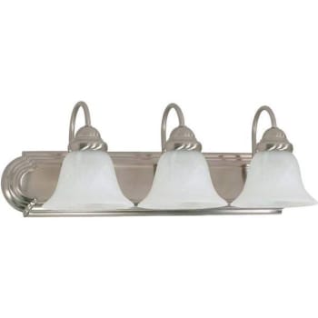 Image for Satco 24" 3 Light Brushed Nickel Vanity Light With Alabaster Glass Shade from HD Supply
