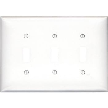 Image for Leviton White 3-Gang Toggle Wall Plate from HD Supply