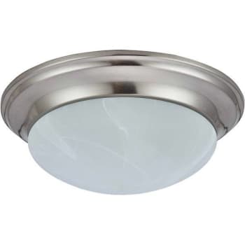 Image for 14" 2-Lt Brushed Nickel Flush-Mnt Ceiling Fixture W/ Albstr Swirl Glass from HD Supply