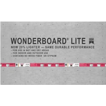 Image for Custom Building Products Wonderboard Lite 5' X 3' X 7/16" Backer Board from HD Supply