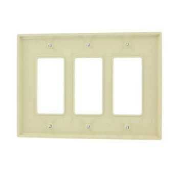 Image for Leviton Decora 3-Gang Midway Nylon Decorator/rocker Wall Plate - Ivory from HD Supply
