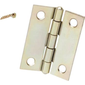 Everbilt 2" Satin Brass Narrow Utility Hinge Non-Removable Pin Package Of 2