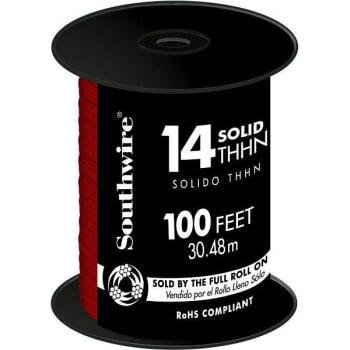 Image for Southwire 100' 14 Red Solid Cu Thhn Wire from HD Supply