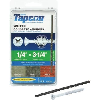 Image for Tapcon 1/4" X 3-1/4" Wh Ultrashield Phillips Flat-Hd Cncrt Anchors Package Of 75 from HD Supply